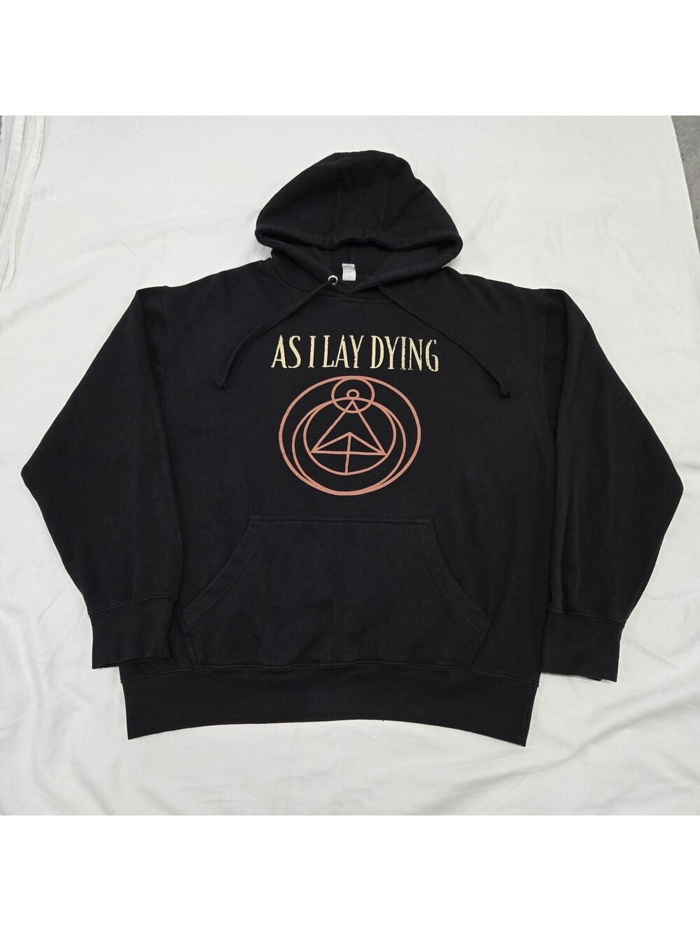 Size LARGE As I Lay Dying Black Hoodie 2 Sided Logo Graphic Sweater Pullover Y2K